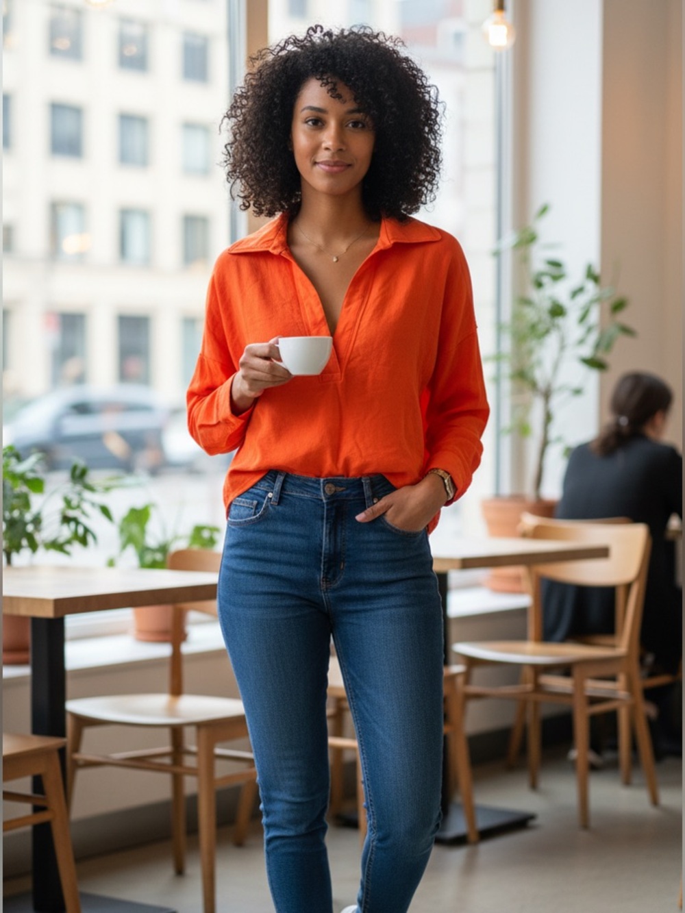 Free people movement long sleeve collared top extra small
